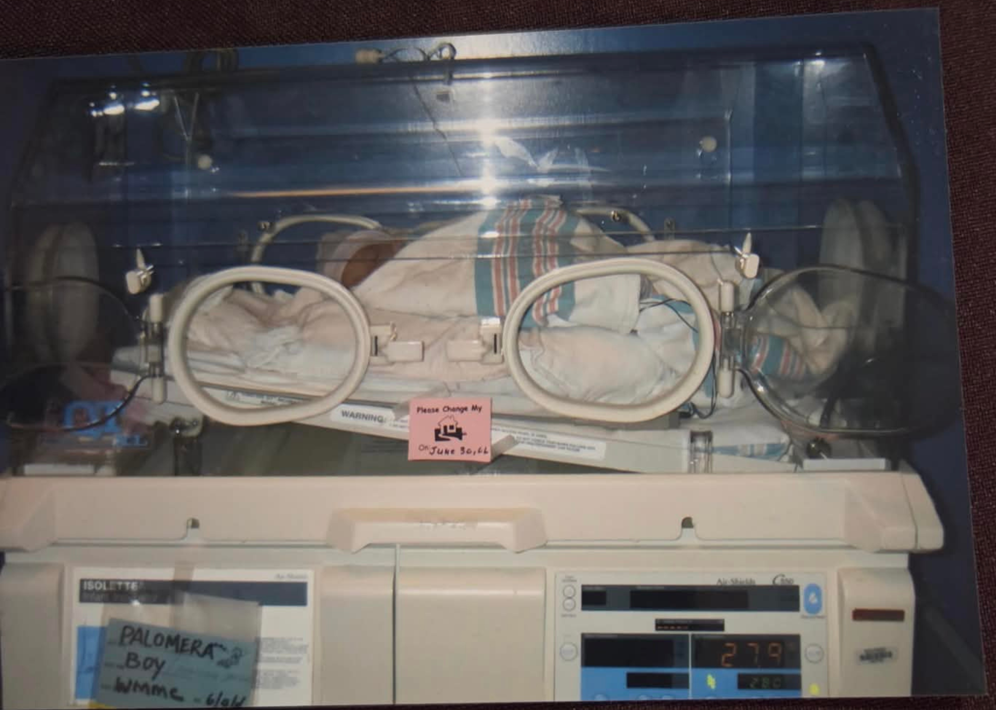 Francisco in an incubator